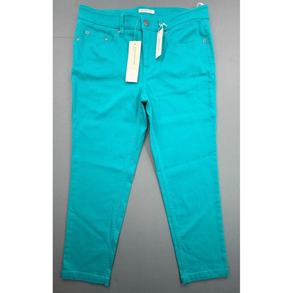Jones New York Pants - Jones New York Sport Petite Pants Aqua Green Rhinestone Stretch NWT | Womens 10P